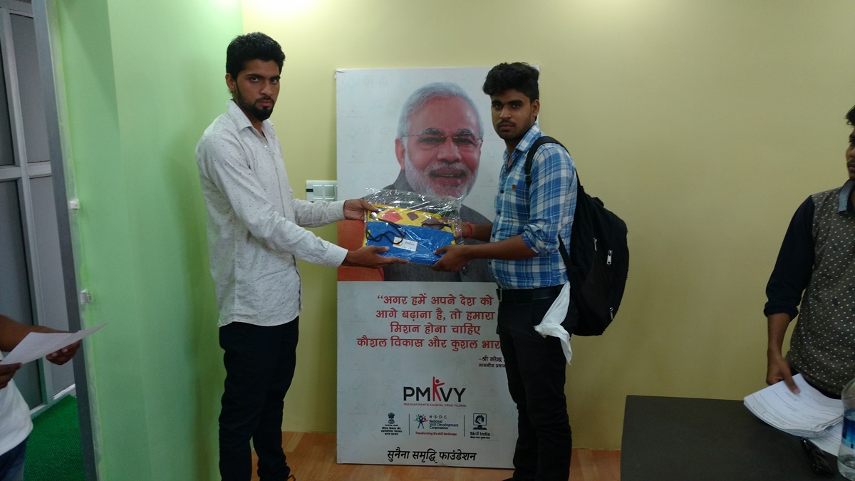 Kit & Training Material Distribution at our Gorakhpur Centre To the trainees of Documentation Assistant job roles, Under Pradhan Mantri Kaushal Vikas Yojana ( PMKVY 2016-20)